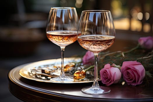 A Moment of Indulgence: Two Glasses of Wine on a Table