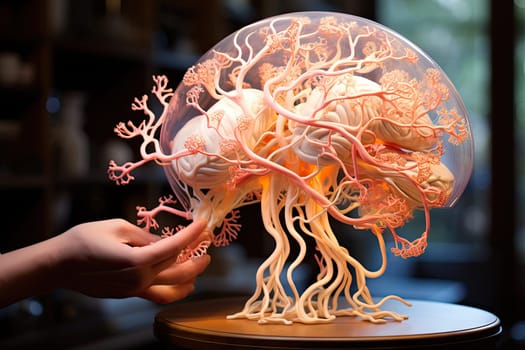 The Fascinating Complexity of the Human Brain Reflected in a Person Holding a Model of It