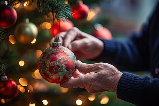 The Magic of Christmas: A Person Embracing the Joy of the Season with a Festive Ornament Created With Generative AI Technology