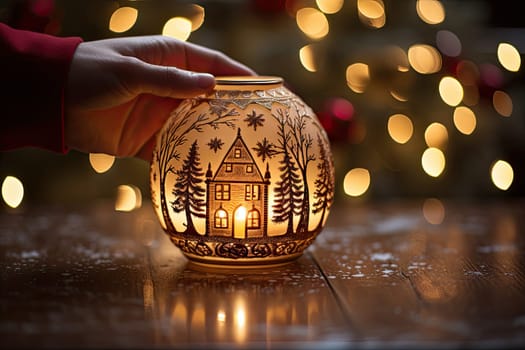 A Serene Moment: Illuminating the Christmas Spirit with a Candle Created With Generative AI Technology