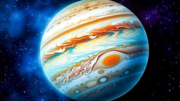 Jupiter unveiled, A stunning perspective from space, revealing the giants swirling storms and iconic bands a mesmerizing portrait of the largest planet in our solar system