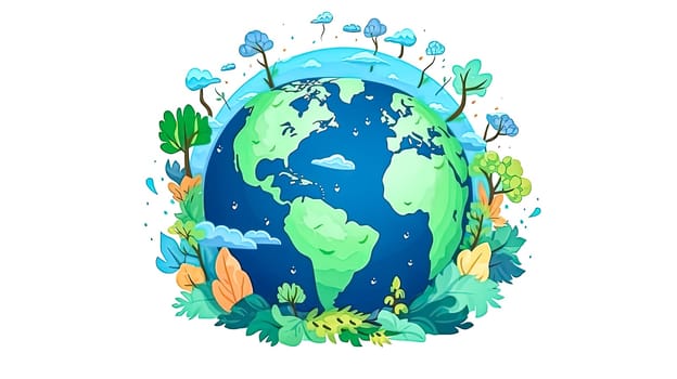 Global harmony, Earth covered in a blanket of green a joyous tribute to nature conservation and the collective spirit of Earth Day celebrations