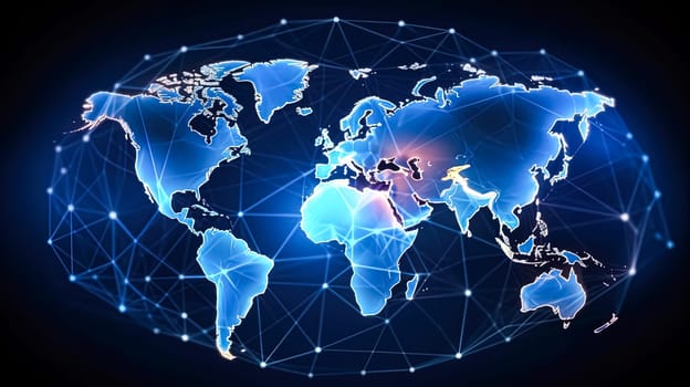 Radiant commitment, World map in neon light a powerful image conveying the worldwide pledge for energy saving initiatives and a greener planet