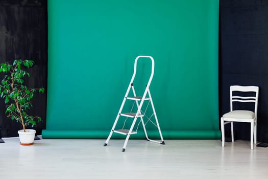 chair in the interior of the room against a green background