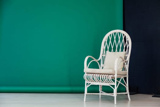 chair in the interior of the room against a green background