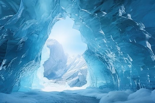 A Majestic Ice Cave Hiding a Winter Wonderland of Sparkling Snow