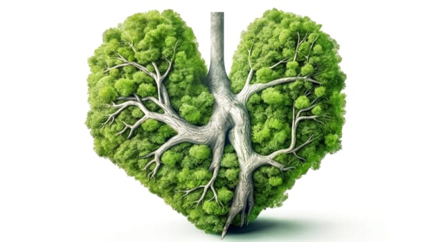 Natures heartbeat, A tree-shaped heart, an evocative concept portraying the symbiotic relationship between our vital organ and the conservation of Earth's ecosystems