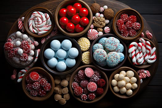 A Table Overflowing with a Colorful Variety of Delectable Candies
