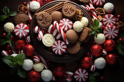 A Delicious Christmas Wreath Made of Cookies and Candy Canes
