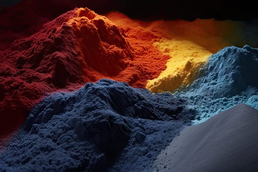 A Vibrant Explosion of Color: A Pile of Colorful Powder on a Table Created With Generative AI Technology