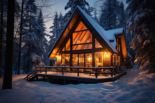 A Cozy Winter Retreat in the Enchanting Forest