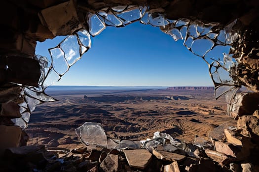 A Window to the Barren Beauty: A Glimpse into the Vastness and Solitude of the Desert