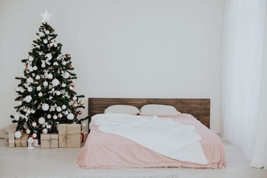 new year Christmas white room with Christmas tree 1