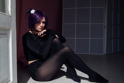 Girl anime with purple hair Cosplay