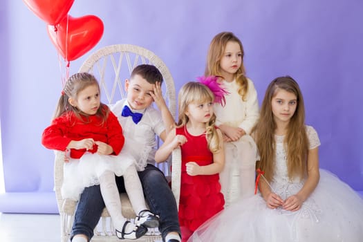 Little Girls and Boy Friends Portrait