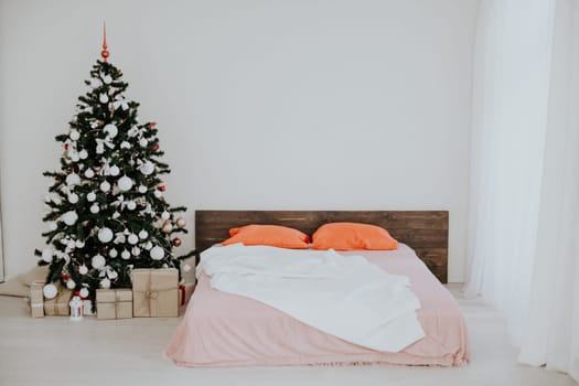 new year Christmas white room with Christmas tree 1