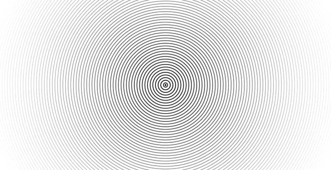 Concentric circle. Illustration for sound wave. Abstract circle line pattern. Black and white graphic