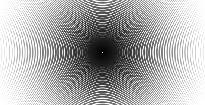 Concentric circle. Illustration for sound wave. Abstract circle line pattern. Black and white graphic