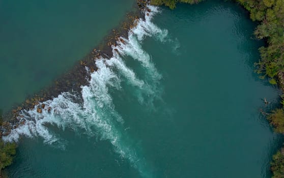 aerial view of the waterfall of Manavgat from Drone, Antalya, Turkey