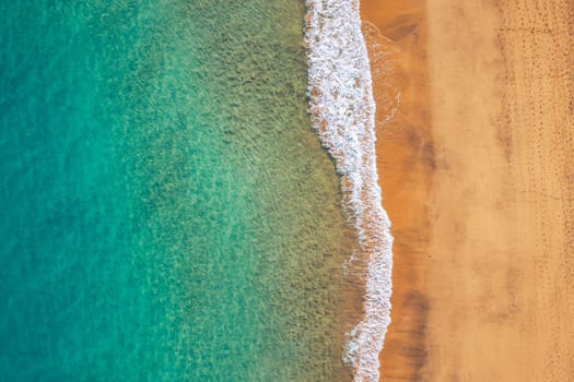 Ocean View Beach. Ocean Beach, beautiful landscape, travel and vacation. Aerial view of sandy beach and ocean with waves