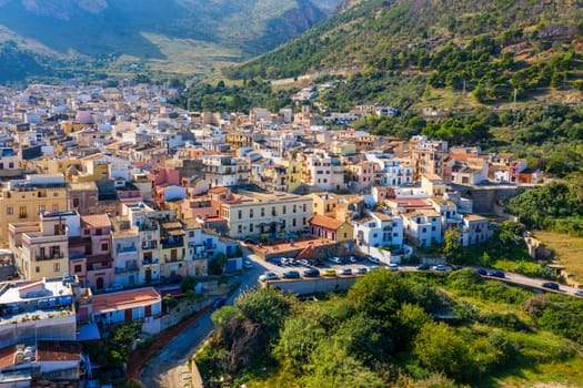 Castellammare del Golfo town (Gulf of Castellammare) on Mediterranean Sea, Trapany, Sicily, Italy. The town of Castellammare del Golfo in the province of Trapani in Sicily Italy.