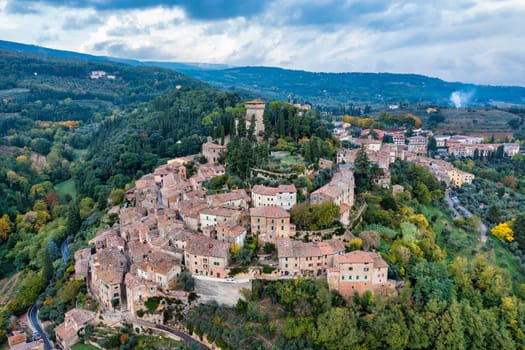 Cetona, Travel in Tuscany, Italy. Magnificent view of the ancient hilltop village of Cetona, Siena, Italy.