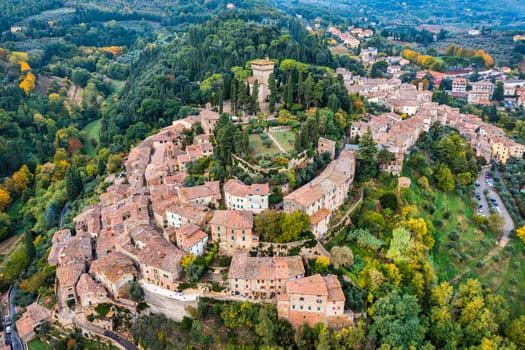 Cetona, Travel in Tuscany, Italy. Magnificent view of the ancient hilltop village of Cetona, Siena, Italy.