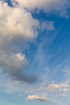 Clouds and blue sky background. Blue sky background with clouds. Beautiful clouds with blue sky background. Nature weather, cloud blue sky and sun.