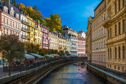 Autumn view of old town of Karlovy Vary (Carlsbad), Czech Republic, Europe