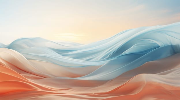 abstract background folding silk blue orange soft smooth. High quality photo