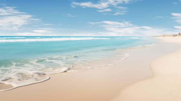 sea soft wave on the white sand beach. High quality photo