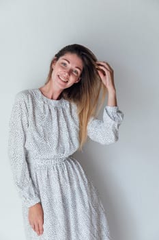 woman on a light background in the studio