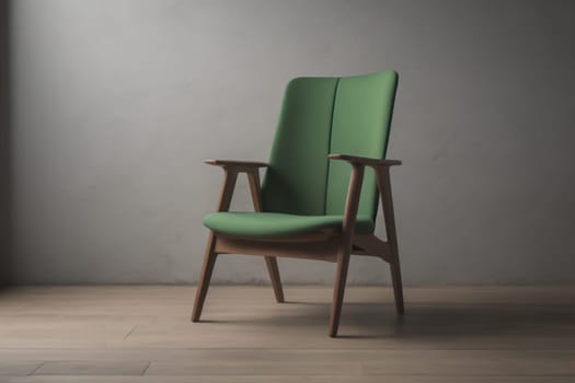 Wooden chair in the room. ai generative