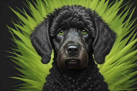 Portrait of a beautiful black dachshund puppy on a solid color background. ai generative