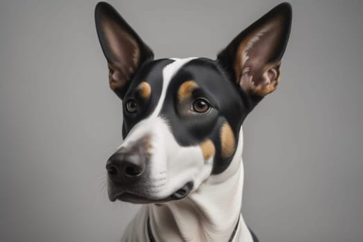 White labrador retriever dog portrait on a solid color background. Studio shot. generative ai
