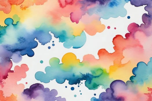 Abstract watercolor background in rainbow colors.