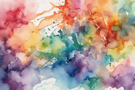 Abstract watercolor background in rainbow colors.