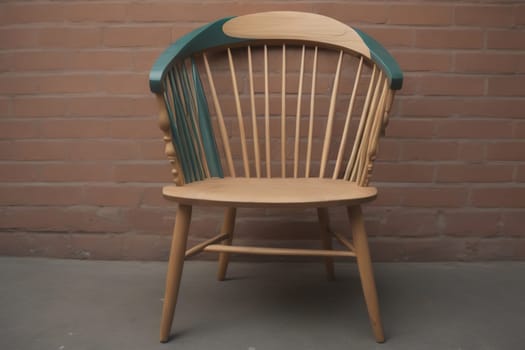 Wooden chair in the room. ai generative