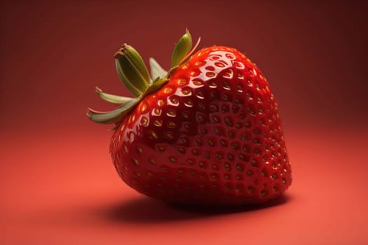 Fresh strawberries on a solid color background. generative ai