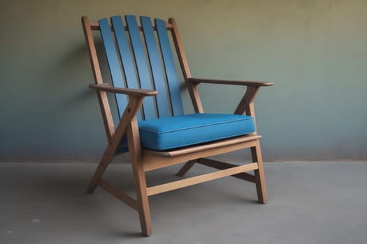 Wooden chair in the room. ai generative