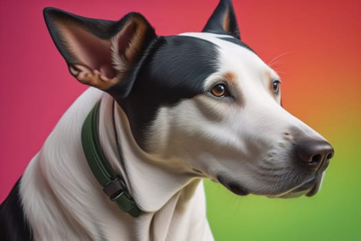 White labrador retriever dog portrait on a solid color background. Studio shot. generative ai