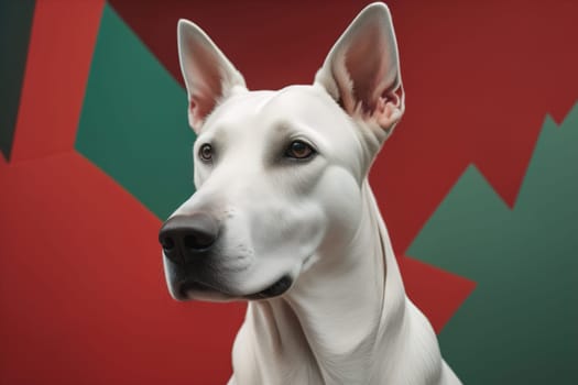 White labrador retriever dog portrait on a solid color background. Studio shot. generative ai