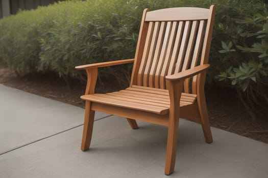 Wooden chair in the room. ai generative