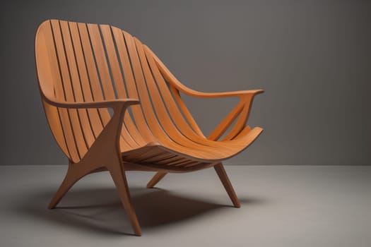 Wooden chair in the room. ai generative