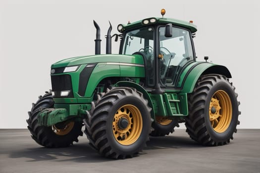 Modern tractor on a colored background. ai generative