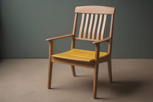 Wooden chair in the room. ai generative