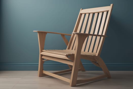 Wooden chair in the room. ai generative