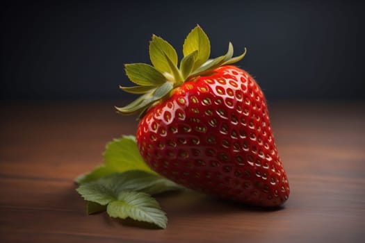 Fresh strawberries on a solid color background. generative ai