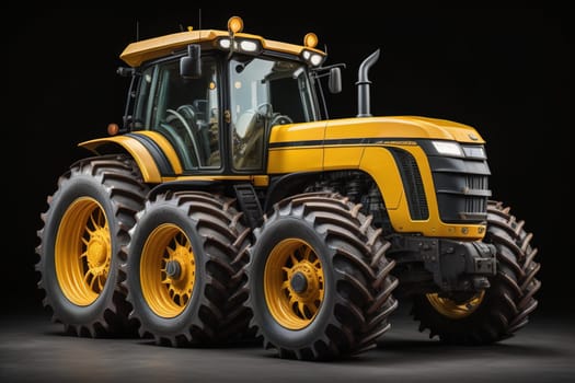 Modern tractor on a colored background. ai generative