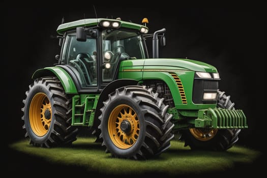 Modern tractor on a colored background. ai generative